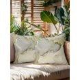 thumbnail image 2 of Outdoor Pillows Waterproof, Marble Yellow Bedding Throw Pillows with Insert for Couch Sofa Bed, Modern Abstract Ink Painting Luxury 16x16 Inch Pillowcases Decorative Camping Patio Pillow Set of 2, 2 of 8