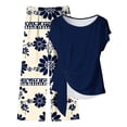thumbnail image 4 of SOOMLON Boho Outfits for Women Plus Size Crew Neck Front Tie Tees Cooling Print Loose Pants Hawaiian Two Piece Sets, 4 of 5