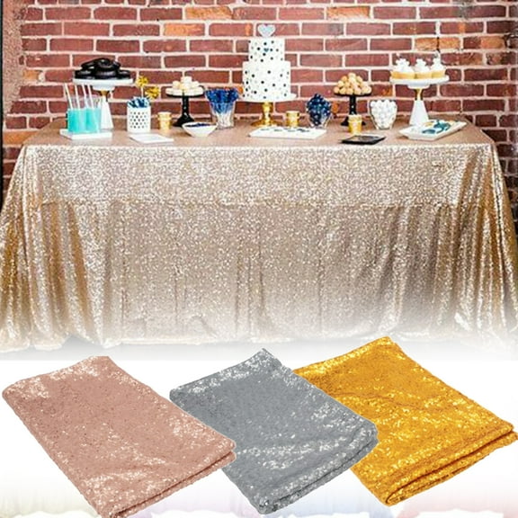 Cdar Round Sequin Glitter Tablecloth Sparkly Table Cloth Cover Party Supplies