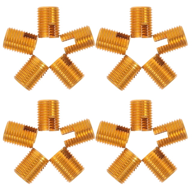 ETHZZLE 20Pcs Threaded Inserts for Wood Furniture Golden Durable Embedment Nuts with Long Lifespan