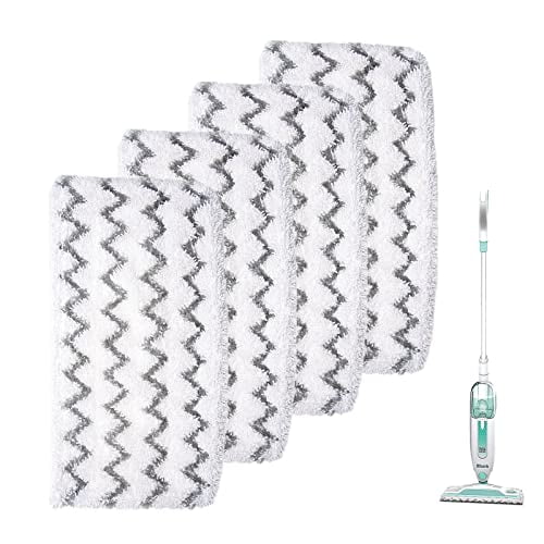 4 Pack Steam Mop Pads for Shark S1000 S1000A S1000C S1000WM S1001C Replacement Steamer Mop Pads ，Washable Microfiber Mop Pads for All Hard Floors