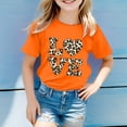 thumbnail image 2 of JAJAHO Girls Graphic Tee Shirt Short Sleeve Crew Neck Casual Leopard Love Letter Printed Cute Summer Tshirts For Kids 3-13 Years Soft Tops, 2 of 4