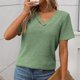 thumbnail image 1 of mfyjkho Tops Bohemios Para Mujer, Camiseta Informal De Manga Corta Con Cuello En V Y Botones De Color Liso Para Mujer Tops Para Hacer Ejercicio Para Mujer L, 1 of 8