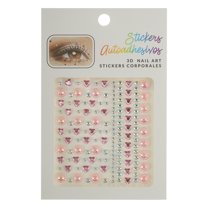 Unique Bargains 1 Pc Charming Face Rhinestone Stickers for Concert Pink