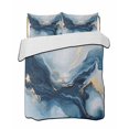 thumbnail image 2 of Quilts Twin XL Size, Navy Blue Marble Soft Comforter Bedding Set for Bed, Modern Abstract Ink Painting Lightweight Quilted Bedspread with Pillow Cover(2 Pieces) for All Season, 68x98 Inch, 2 of 6