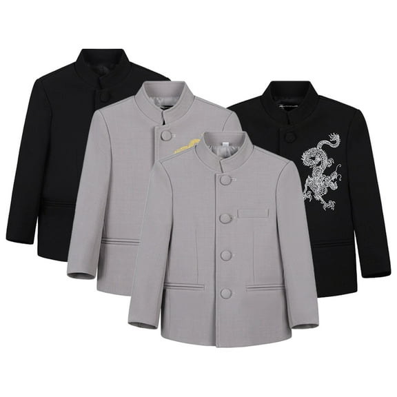 YTDSCS Toddler Kids Boys Suit Jacket Children's Premium Tailored Pocket Long Sleeve Gentleman Wedding Flower Girl for 2-15Y