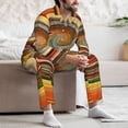 thumbnail image 7 of Salouo Colorful Swirl Print Button-Front Long Sleeve Pajama Set for Men, Soft 2Pjs Men's Long Sleeve Sleepwear-Large, 7 of 7
