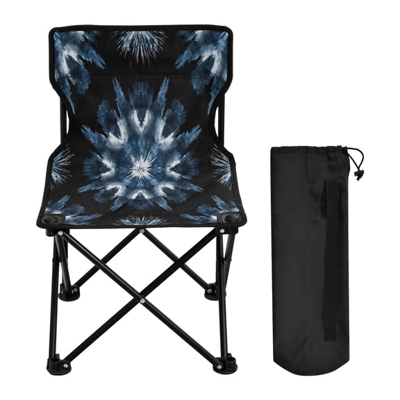 600D Oxford Camping Chair Portable Foldable Chair Supports 220 lbs for Picnic, Fishing, Backpacking Explosion Of Blue Ink