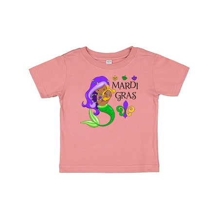

Inktastic Mardi Gras mermaid with harp and beads Gift Baby Boy or Baby Girl T-Shirt