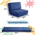 thumbnail image 3 of Room Revival Ultra Soft Suede 3 Position Convertible Flip Lounge Chair, Blue, 3 of 6
