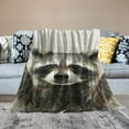 thumbnail image 2 of Orinice Raccoon Theme Warm Lightweight Blanket Soft Fleece Blankets for All Seasons, Living Room Sofa Decor, Cow Gifts, Long-lasting Plush Blanket, Multiple Sizes Available 60x80in, 2 of 6