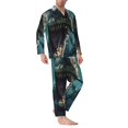 thumbnail image 2 of KLL Underwater Dinosaur Shark Sleepwear Mens Flannel Pajamas,Long Cotton Pj Set, 2 of 7