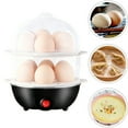 thumbnail image 2 of Djiypn Rapid Egg Cooker, Mini Egg Cooker, Easy Egg Cooker Electric 12-Egg Capacity, Soft, Medium, 2-Tier Hard-Boiled Egg Cooker with Auto Shut-Off, White, 2 of 8