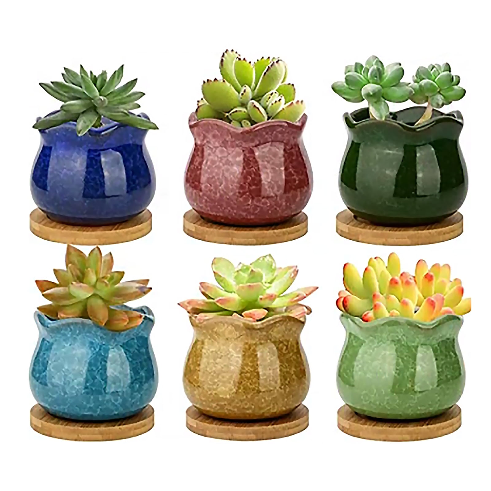 NEWEST Ice-Crack Glaze Flower Ceramics Succulent Plant Mini Pot Garden Flower ca NEWEST Ice-Crack Glaze Flower Ceramics Succulent Plant Mini Pot Garden Flower ca
