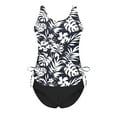 thumbnail image 7 of OCLCCG Tummy Control Tankini Swimsuit for Women Two Piece V Neck Side Drawstring Swimwear with Bottom Fashion Printed Ruched Bathing Suit, 7 of 7