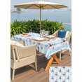 thumbnail image 5 of Outdoor Tablecloth with Umbrella Hole for Patio/Picnic/Party/Camping, 4th of July Waterproof Table Cloth Rectangle Table Cover Washable, Independence Day Pink Floral Blue Striped (52"x 70"), 5 of 9