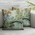 thumbnail image 3 of Nawypu  Chinoiserie Pillow Cover Asian Scenic Robin's Egg Decorative Throw Pillow Case Cushion Cover for Bedroom Sofa Living Room Couch Chair Office, 3 of 5