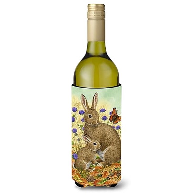 ""Caroline'S Treasures Botella De Vino Conejo Y Bebé Koozie Hugger 750 Ml Multicolor""