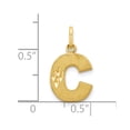 thumbnail image 3 of Finest Gold 10K Yellow Gold Satin Diamond-Cut Initial C Charm, 3 of 3