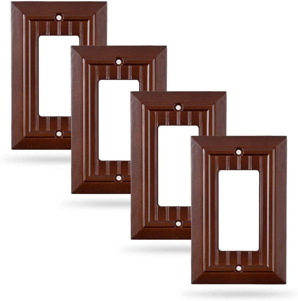 Sleeklighting 4 Pack Decorative Dark Brown Mahogany Outlet Covers 1