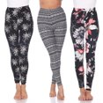 thumbnail image 1 of White Mark Women's 3-Pack Soft Stretchable Holiday Leggings, 1 of 2