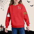 thumbnail image 5 of IUYRTFE Girls Halloween Fashion Print Pullover Sweatshirt Kids Casual Warm Long Sleeve Top Toddler Cozy Fall Winter Outfit Playdate Holiday Party Apparel(Red,6 Years), 5 of 6