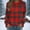 Red, variant on NTACZA Plus Size Tops Women Plaid Crewneck Green Sweatshirts Loose Soft Long Sleeve Shirts Blouses for Women Casual L