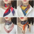 thumbnail image 5 of Women's Fashion Soft Large Satin Square Scarf Set Head Neck, 5 of 5