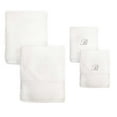 thumbnail image 2 of Authentic Hotel and Spa  4-piece White Turkish Cotton Towel Set with Silver Script Monogrammed Initial T, 2 of 5
