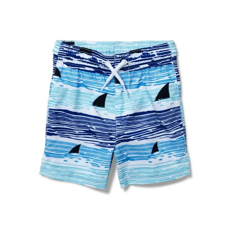 The Children's Place Shark Print Stripe Board Short Swim Trunk (Baby Boys & Toddler (Best Places To Shop For Baby Items)
