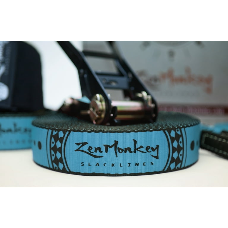 ZenMonkey Slackline Kit With Overhead Training Line, Arm Trainer, Tree Protector