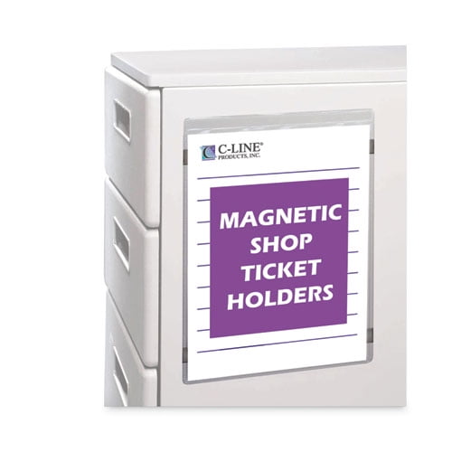 "Magnetic Shop Ticket Holders, Super Heavyweight, 15 Sheets, 8.5 x 11, 15/Box | Bundle of 5 Boxes"