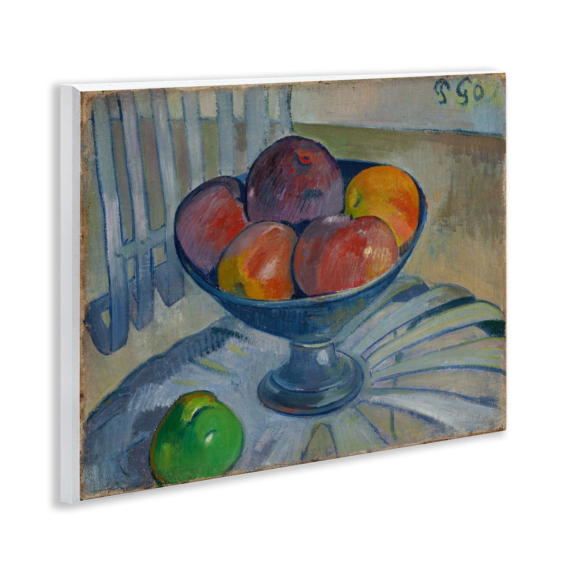 Stupell Industries Classic Fruit Dish on Garden Chair Food & Beverage Painting Unframed Art Print Wall Art, 14 x 11