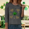 thumbnail image 5 of felwors St Patty's Day Shirt Women 2025 Casual Plus Size 3/4 Sleeve Irish Clover Shirts Funny Saint Patrick's Tunic Tops (Dark Gray, S), 5 of 7