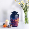 thumbnail image 4 of Lighthouse Funeral Urns For Humans Adult Male, Purple Cremation Urns For Human Ashes For Female, Large Decorative Urn For Mom And Dad, Blue Urn For Ashes Adult , 10 Inch, 4 of 10