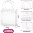 thumbnail image 2 of 50 Piezas Bolsas de PVC Transparente, Bolsas de Regalo con Asas y Botón, Compras Dulces Reutilizable, 20×20×8 cm, para Boda, Fiestas, Cumpleaños, Escolares, 2 of 4