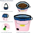 thumbnail image 3 of Raisingwell Dog Treat Pouch for Pet Walking and Training with Clicker 2 Cup Silicone Bag Small Fanny Pack Holder for Puppy Snack Dispenser Kit for Leash and Outdoor Use (Pink), 3 of 5