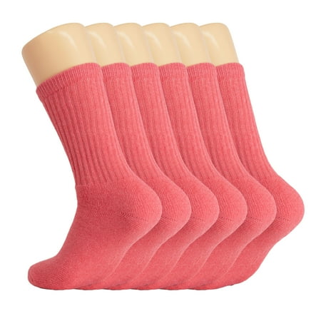 

Cotton Crew Socks for Women Flower 6 PAIRS Size 9-11