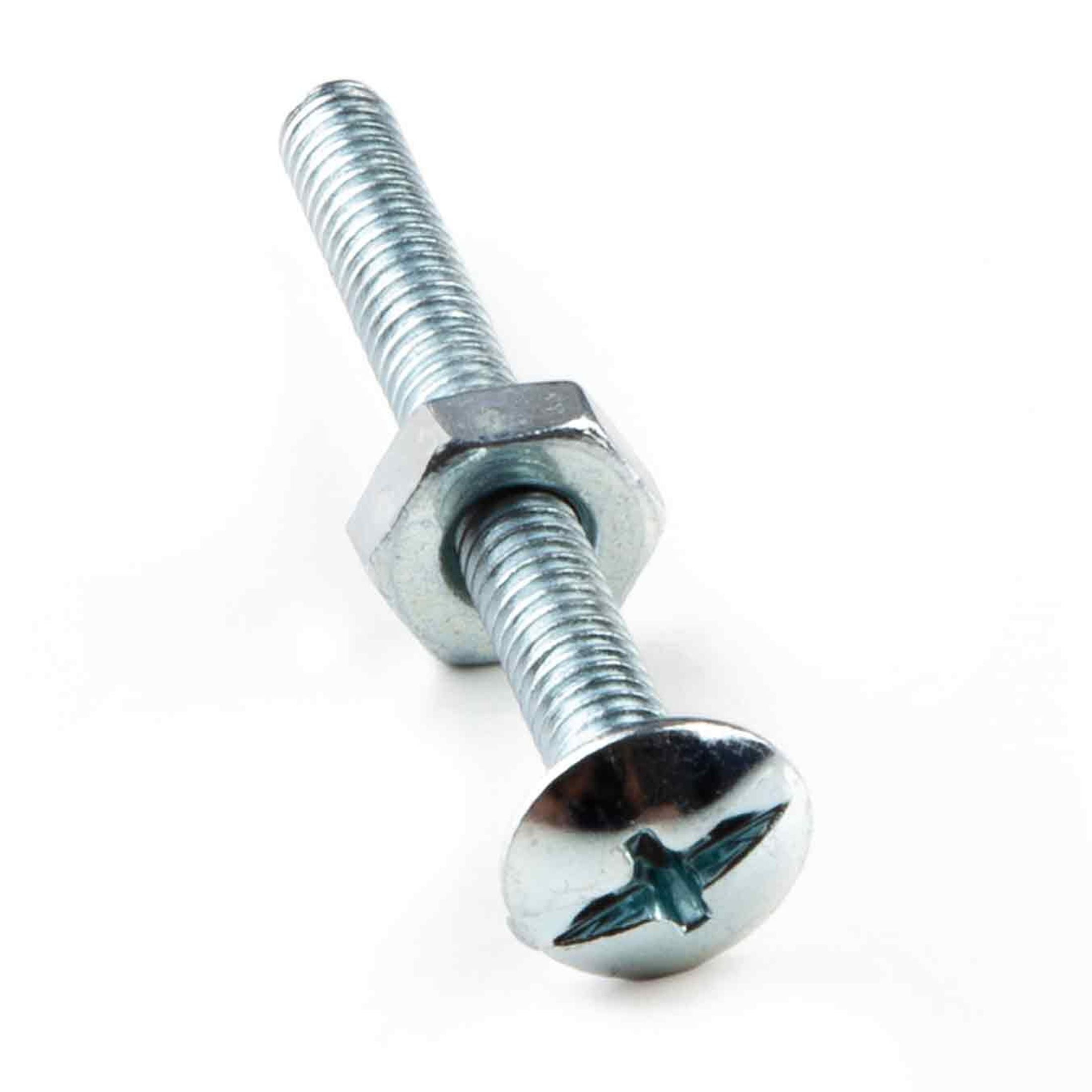 (6 pack) Hillman Machine Screws w/ Nuts 8-32 x 1", Steel, Zinc, Interior Truss Head, Silver, 13 sets