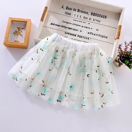 

AURIGATE Toddler Baby Girl Skirt Toddler Girls Cute Party Dance Solid Color Embroidery Net Yarn Tulle Princess Dress Skirt