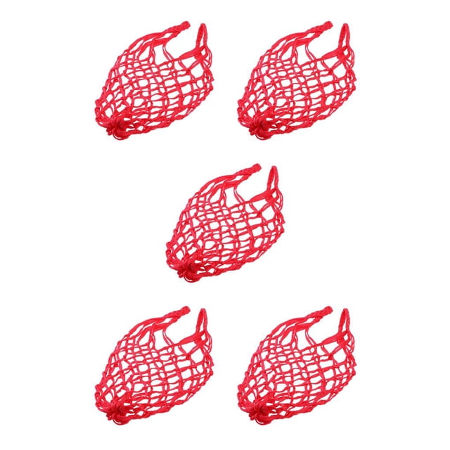 mmirethe 1/2/3/5 Basketball Ball Carry Mesh Storage Net Bag Holder Convenient and Durable Red 5PCS