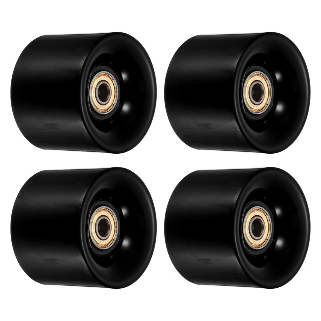 Unique Bargains Roues de Longboard 60mm avec Roulements ABEC-11 Roues de Rue pour Skateboards Cruiser 80A, Noir Doré 4 Pack
