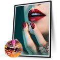 thumbnail image 2 of Diamond Drill Lipped Woman 5D Kits de pintura de bricolaje Arte de pared redondo completo (L3629) Rojo Hugtrwg Para estrenar, 2 of 9