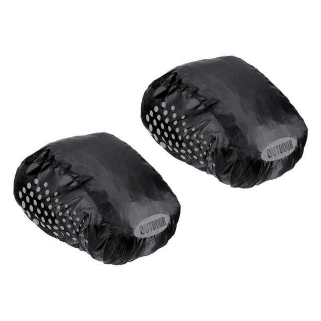 Unique Bargains Waterproof Helmet Cover Bike Helmet Protector Ride Gear with Reflective Strip Black 2 Pack