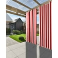 thumbnail image 3 of Outdoor Curtains for Patio Red and White Striped Geometric Waterproof Privacy Outside Curtains with 2 Tiebacks Grommet Top Pergola Curtains for Porch Cabana Gazebo 1 Panel, 54x108 inch, 3 of 7