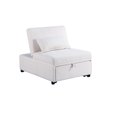 thumbnail image 4 of 1pc White Sleeper Chair With Fabric And Seat Cushion Convertible In, 4 of 6