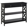 thumbnail image 1 of Black 39" Console Table with Storage | Entryway Table with Drawers & X Frame for Living Room, Hallway & Bedroom | MDF Furniture, 1 of 7
