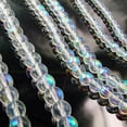 thumbnail image 3 of US 4~10mm Clear Rainbow Iridescent Mermaid Smooth Round Glass Bubble Bead Strand, 3 of 5