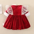 thumbnail image 4 of YWDJ Flower Girl Dress Toddler Young Girls 2-16Months Winter Dress Fleece Rompers Infant Thick Snowsuit Winter Warm Outerwear Outfits Red 80, 4 of 7