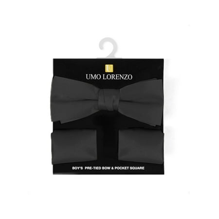 - Men's Solid Pre Tied Bow Tie and Hanky Set